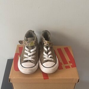 Kids Olive High-Top Sneakers with Camo Detail